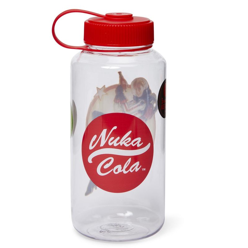 Just Funky Fallout Nuka Cola Logo Plastic Water Bottle w/ Lid & Molded Ice Cubes - 34-Ounce, 2 of 7