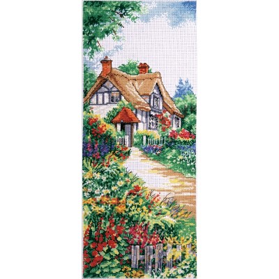 Design Works Counted Cross Stitch Kit 8"X20"-Thatched Cottage (14 Count)