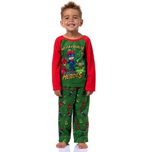 PJ Masks Toddler Boys' Gekko Catboy Owlette Christmas Heroes Pajama Set - 1 of 4