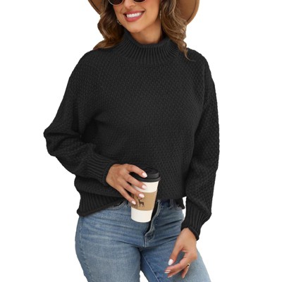 Clearlove Womens Sweaters  Fall Long Sleeve Turtleneck Casual Loose Chunky Knitted Pullover Plain Sweater Jumper Top Winter