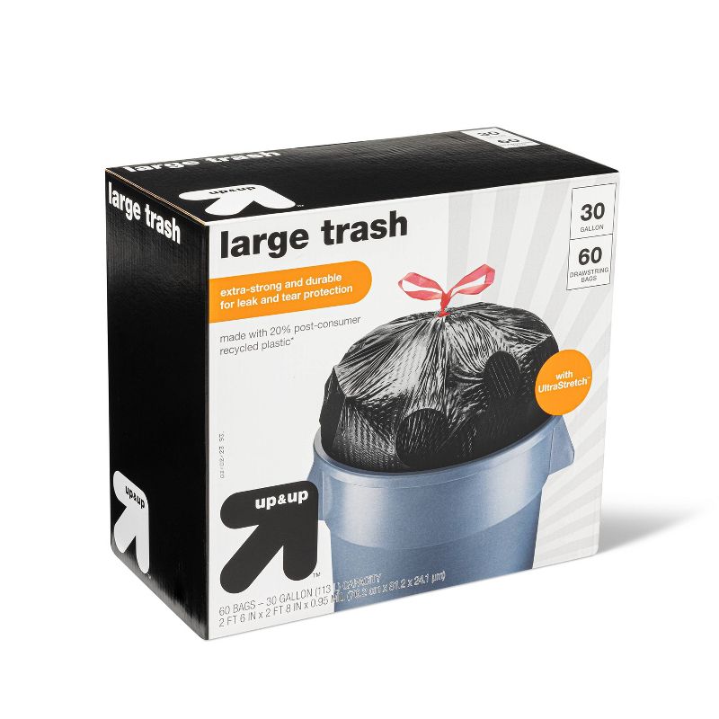Large Drawstring Trash Bags - 30 Gallon - up & up™, 3 of 4