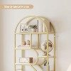 COUCHETA 82" Tall 6-Tier Arched Bookcase - Rustic Wood & Metal Open Shelf Storage Organizer for Living Room, Bedroom, Home Office - 4 of 4