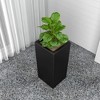 LeisureMod Terra Fiberstone and MGO Clay Planter Tall Square Planter Pot for Indoor and Outdoor - 2 of 4