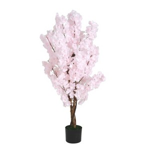 NicBex Artificial Peach Blossom Tree with Pot Pre-Potted, Lifelike Flowers, Easy Maintenance, No Assembly, Symbol of Love & Good Fortune - 1 of 4