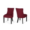 Hrinhom 21.5"W 2 Sets of Diamond Tufted Backrest Dining Chairs,Wooden Legs,Fabric - 4 of 4