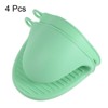 Unique Bargains Silicone Heat Resistant Anti-Slip Reusable Oven Mitts 4 Pcs - 3 of 4