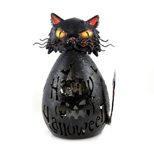 Direct Designs International 10.0 Inch Halloween Figure W Led Light Cat Witch Luminary Animal Statues - 1 of 3