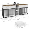 DobleePy 82" Large Double Dog Crate Furniture with 4 Drawers & Shelves, Indoor Wooden Kennel TV Stand for Medium to Large Dogs - 2 of 4