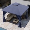 YARDGRACE Semi-Permanent Patio Gazebo 10'x10' with Expansion Bolts, Outdoor Heavy Duty Party Tent with Double Roofs - 3 of 4