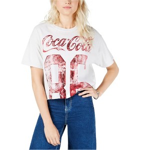 True Vintage Womens Cropped Coca-Cola Graphic T-Shirt, Beige, Large - 1 of 1