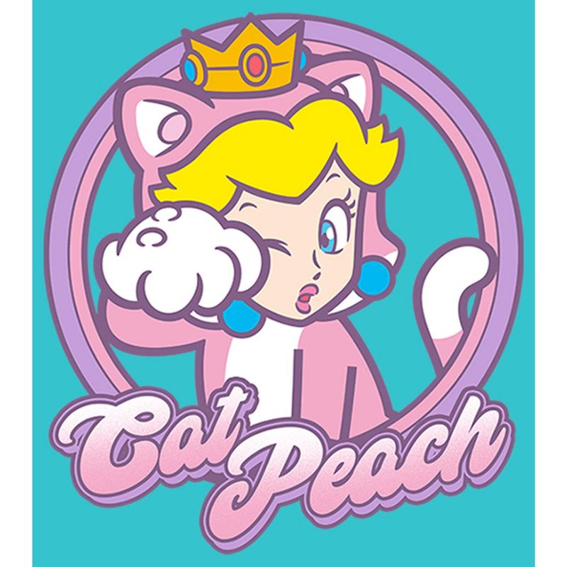 Girl's Nintendo Cat Peach T-Shirt, 2 of 5