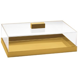 Acrylic Cake Stand with Dome | Elegant Serving Trays with Clear Lid | Perfect Cake Cover Loaf Cake & Dessert Log for Wedding & Kitchen - Elavain - 1 of 4