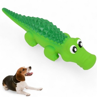 Alilang Squeaky Alligator Dog Toy for Interactive Play - Durable Rubber with Fun Sound, Helps with Teething and Dental Health