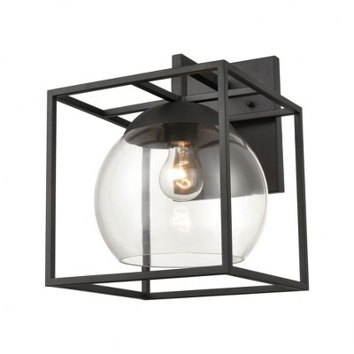 Elk Home Cubed 1 - Light Wall Light in  Charcoal
