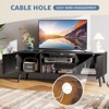 Sapphtopaz Farmhouse TV Stand for TVs Up to 60" with 2 Doors Storage Cabinet & Open Shelf Console Table with Adjustable Shelves for Living Room - 3 of 4