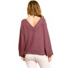 Women's Kangaroo Pocket Waffle Knit Top - umgee - 3 of 4