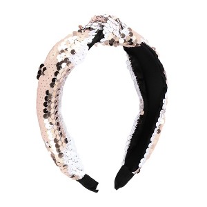 Unique Bargains Women's Elegant Sequined Knotted Wide Hairband 6.69"x5.31" 1 Pc - 1 of 3