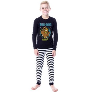 Scooby Doo Boys' Pajamas Ruh-Roh! Snug Fit Cotton Kids Pajama Set Black - 1 of 3