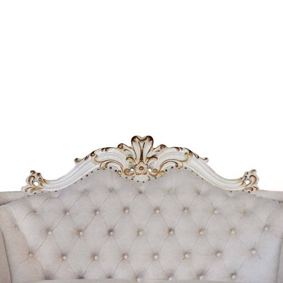 Vendome II Gray Tufted Fabric Sofa with Nailhead Trim