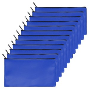 Unique Bargains PU Leather Security Water Resistant Tear Resistant Bank Deposit Bag 11"x 6" 12 Pcs - 1 of 4
