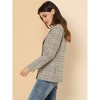 INSPIRE CHIC Women's Casual Fit Notched Lapel Double Breasted Plaid Formal Blazer - 4 of 4