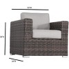 Sapphtopaz Outdoor Patio Furniture Set Wicker Woven Outdoor Couch Chairs with Cushions and Coffee Table Sofa Set for Patio, Garden - 3 of 4