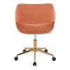 TiramisuBest Contemporary Orange Task Chair with Adjustable Height, Swivel, Cushion, Gold 5-star Base - 4 of 4