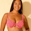 Women's Gingham Seersucker Center Tie Underwire Bikini Top - Wild Fable™ - 3 of 3