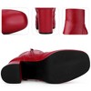 BLISSFUL STEP Squared Toe Platform Chunky Heels Ankle Boots for Women - 3 of 4