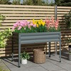 Tangkula 46" x 24" x 32" Galvanized Raised Garden Bed w/ Legs Drainage Holes for Flowers - 3 of 4