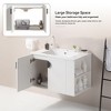 NicBex Floating Wall Mounted Bathroom Vanity with Sink,Bathroom Sink Vanity with Open Storage Shelf,30" Bathroom Sink Cabinet,White/Black - 4 of 4