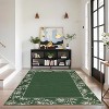 Washable Green Area Rug - Modern Soft Bordered Non-Slip Carpet for Living Room, Bedroom, Office - 4 of 4