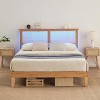 King Size Rattan Bed Frame,Bohemian Rattan King Bed Frame with Natural Headboard,Solid Wood Foundation with Silent Slats,No Box Spring Needed (King) - 3 of 4