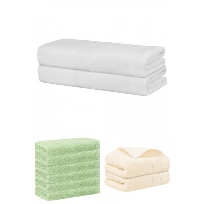 REGALWOVEN Striped Soft Absorbent Bathroom Cotton Towel Set 3 Pcs
