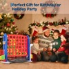 Giant 4 in a Row Game,Adjustable Height Board Jumbo 4-in-a-Row Game with Quick-Release Slider,Mini Basketball,Golf & Ring Toss Set for Family Party - 2 of 4