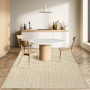 Modern Plaid Area Rug Washable Rug Contemporary Non Slip Rugs for Indoor - 1 of 4