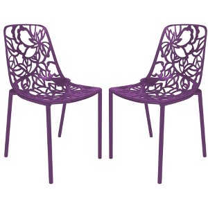 LeisureMod Devon Modern Aluminum Outdoor Stackable Dining Chair - 1 of 4