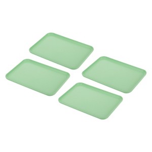 Unique Bargains Plastic Reusable Serving Tray 4 Pcs - 1 of 4