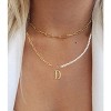 Elegant 14K Gold Plated Initial Pearl Link Chain Necklace: A Personalized and Timeless Treasure for Every Occasion. - 2 of 2