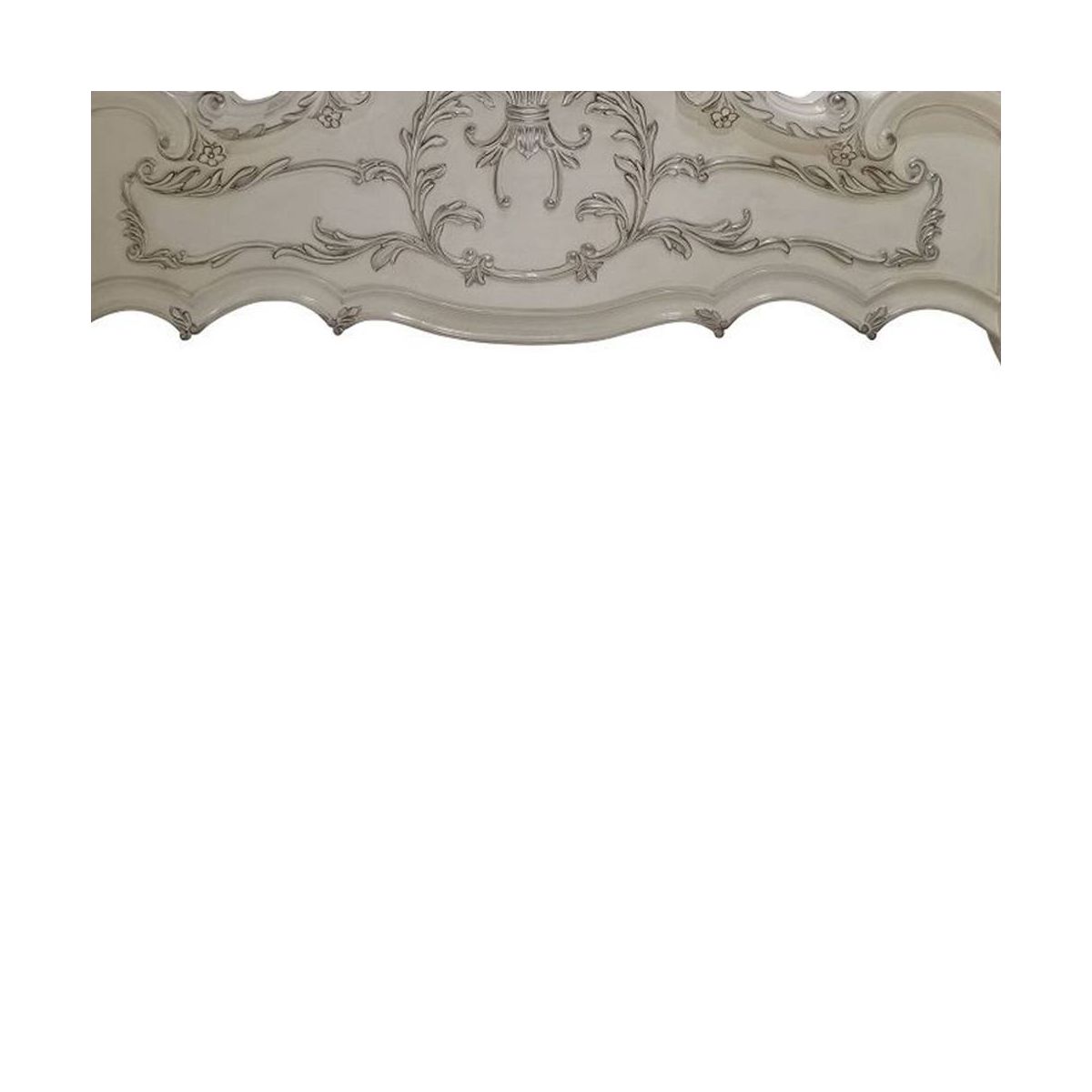 97"California King Bed Dresden Bed Bone White Finish - Acme Furniture: Traditional Design, Claw Feet, Faux Leather - thumbnail 3