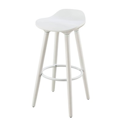 White Curved Seat Mid Century Modern Bar Stool