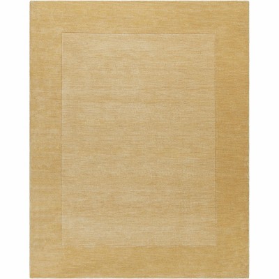 Hauteloom Bordered Solid Camel Yellow Wool Rug