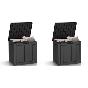 Sersper 30-230 Gallon Deck Box for Indoor & Patio Use, Lockable Waterproof Resin, UV Resistant - Holiday Gift (2 Pack) - 1 of 4