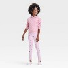 Girls' 'Strawberry' Leggings - Cat & Jack™ Light Pink - 3 of 3