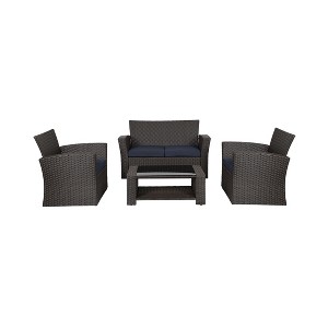WestinTrends  4-Piece Modern Patio Conversation Sofa Set with Cushions - 1 of 4