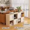 LIVAREEmlen Modern Wooden Storage Shelf with Sliding Doors,2-Tier Open and Closed Shelves Organizer for Living Room,Bedroom,or Kids'Room - 3 of 4
