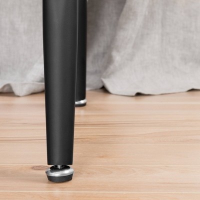 Concrete Gray and Black Square MDF End Table with Metal Legs