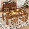 PAKASEPT 55.9" Board Game Table with Removable Table Top, Seats 4 to 6 Players with 43.3in x 26in Play Area, with LED Lights, Detachable Hobby Tray - 4 of 4
