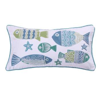 Ocean Springs Embroidered Fish Decorative Pillow - Levtex Home