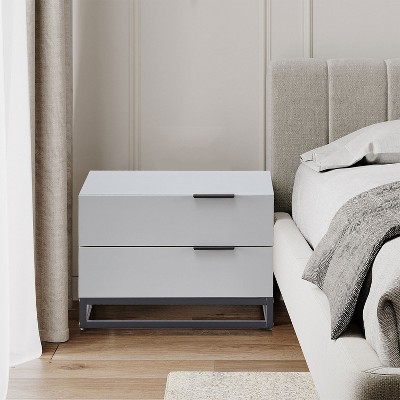 KTMBDW Nightstand with 2 Drawer, Small Dressers for Closet, Wood Storage Cabinet for Hallway, Bedroom, Entryway, Gray